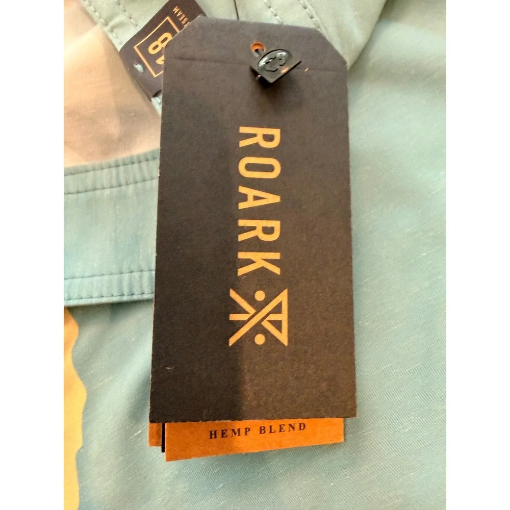 Roark Passage 18 Viaje Boardshorts Mens 36 Hemp Blend Blue Graphic RB405-AGV